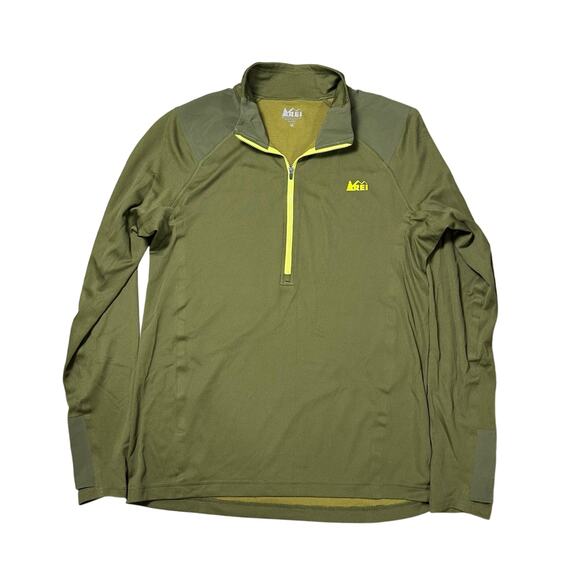 REI Green Quarter Zip Lightweight Pullover - Picture 1 of 5